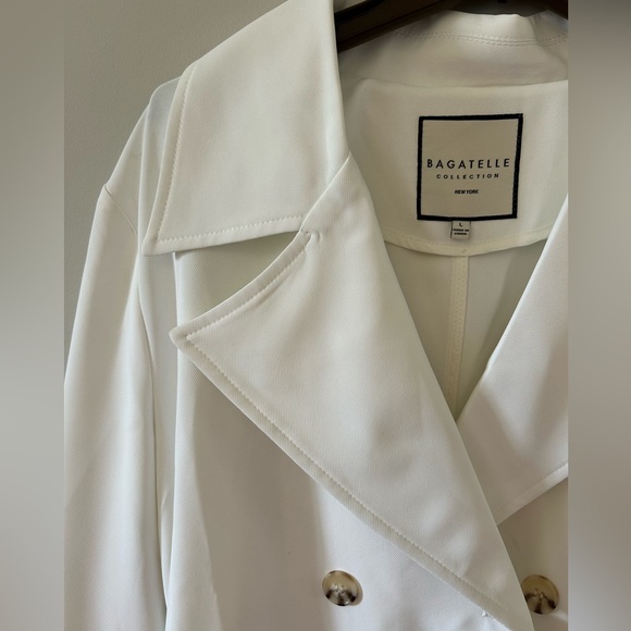 Bagatelle Double Breasted Off-white Trench Coat. Women’s Large - NWT - Picture 4 of 15